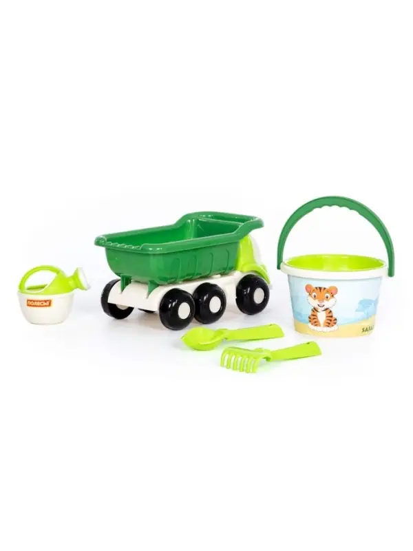 Набор игрушек для песочницы &laquo;Сафари&raquo;, 6 предметов: самосвал, ведро, ситечко, совок, грабельки, лейка, МИКС