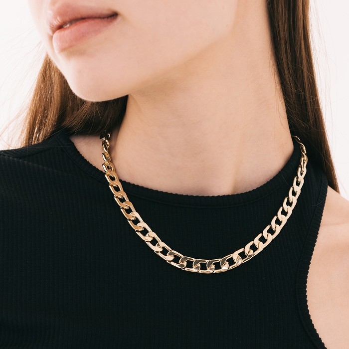 Колье «Цепь голден» плоская, цвет глянцевое золото, 45 см Колье «Цепь голден» плоская, цвет глянцевое золото, 45 см