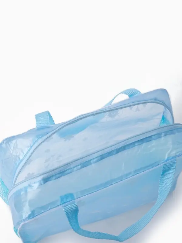 Косметичка - сумочка на молнии для бассейна, с ручками, с рисунком, голубая