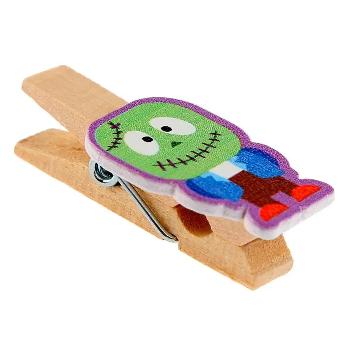 Прищепки декоративные «Монстирики» набор 10 шт., с верёвкой для подвеса, 1,5 × 12 × 14 см