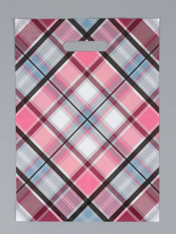 Пакет &laquo;Шотландка&raquo;, полиэтиленовый с вырубной ручкой, 29&times;40 см, 35 мкм