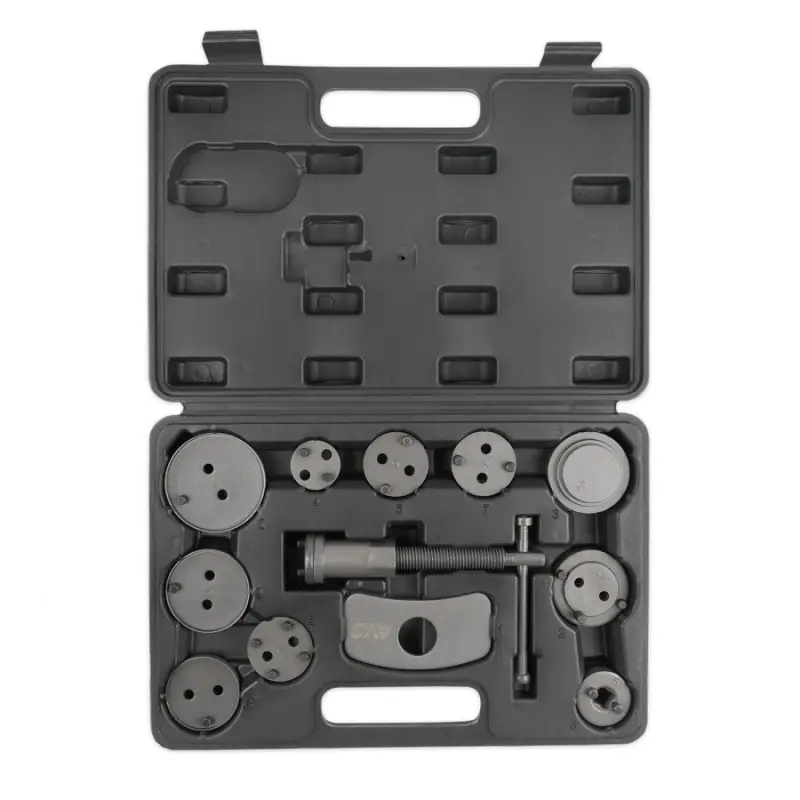 Набор для сведения поршней тормозных цилиндров (12 предметов) в кейсе AVS DBC-04