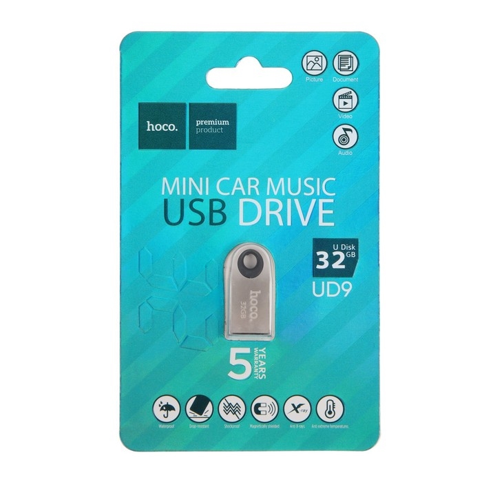 Флешка Hoco UD9 Insightful, 32 Гб, USB2.0, чт до 25 Мб/с, зап до 10 Мб/с, металл, серая Флешка Hoco UD9 Insightful, 32 Гб, USB2.0, чт до 25 Мб/с, зап до 10 Мб/с, металл, серая