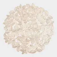 Набор салфеток сервировочных на стол Доляна &laquo;Листья&raquo;, d=38 см, 4 шт., ПВХ, золотистый