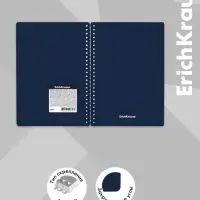 Тетрадь на спирали ErichKrause. Classic А4, 60 листов, в клетку, пластиковая обложка, блок офсет, МИКС