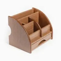 Органайзер 5 секций, 1 выдвижной ящик, серия Ясень шимо, 20&times;16.5&times;15.5 см, МИКС