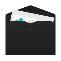 Папка-конверт на кнопке А5, 150 мкм, Calligrata No Secret, непрозрачная, черная, микс цветные кнопки