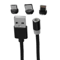 Кабель D09E,3 в 1, Type-C-microUSB-Lightning, 1м, зарядка+передача данных,магнитный,черный Кабель D09E,3 в 1, Type-C-microUSB-Lightning, 1м, зарядка+передача данных,магнитный,черный