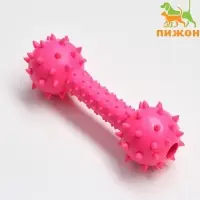 Жевательная игрушка для собак &laquo;Грозная гантель&raquo;, 15&times;5 см, розовая