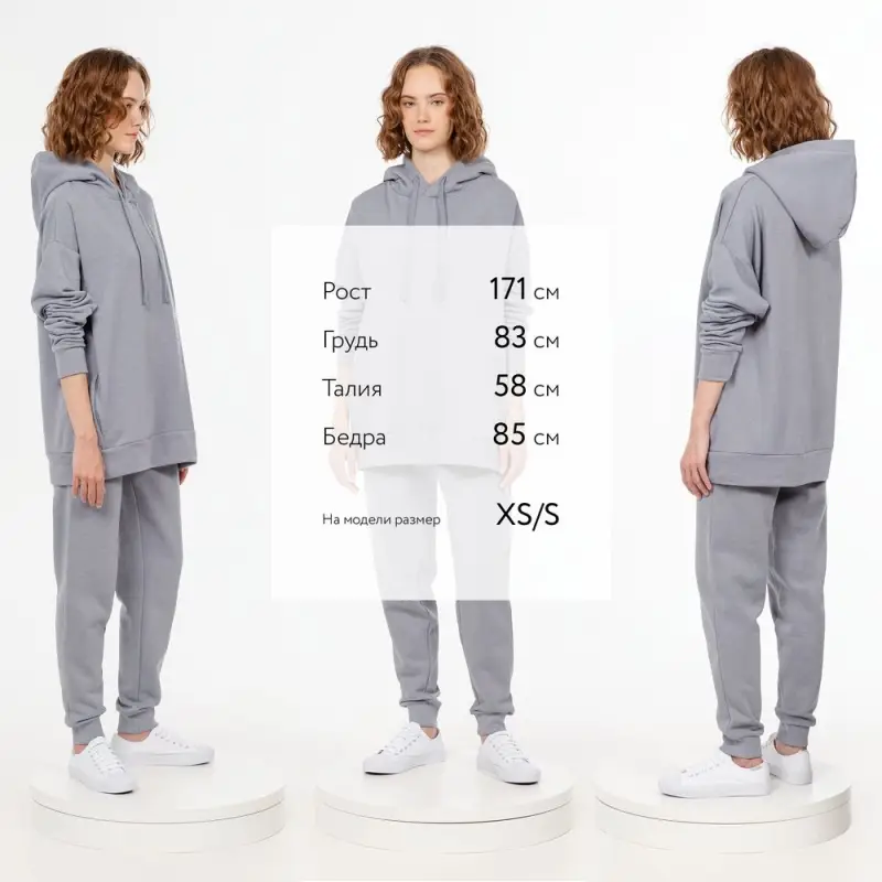 Худи унисекс H2, серое, размер XS/S Худи унисекс H2, серое, размер XS/S