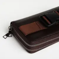 Сумка мужская на плечо TEXTURA, портмоне-клатч, на молнии, коричневая