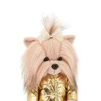 Мягкая игрушка Lucky Yoyo, в золотом пуховике, с каркасом 37 см