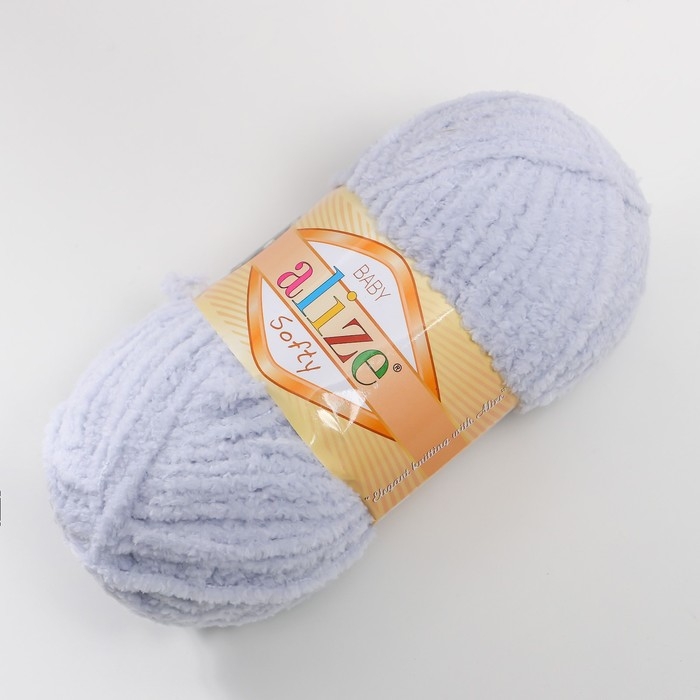 Плюшевая пряжа для вязания спицами, крючком ALIZE, Softy, 100% микрополиэстер, 115 м/50 г, (416 серый)