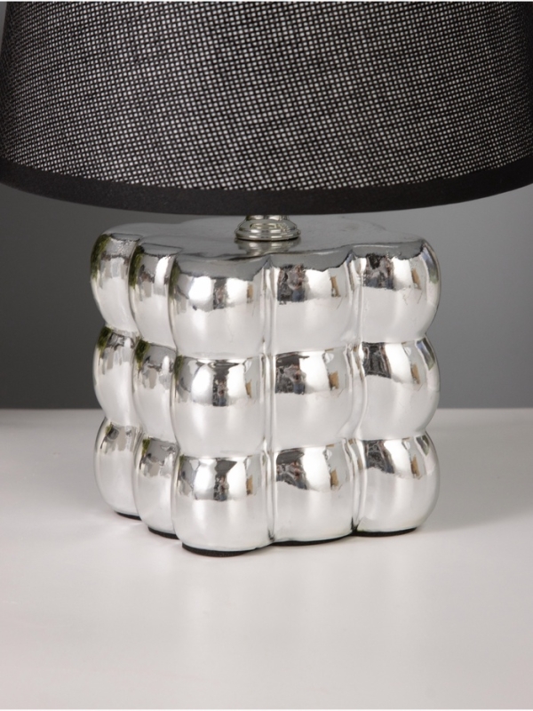 Лампа настольная Лампа настольная "Бабл" 40Вт Е14 серебро 17х17х24см