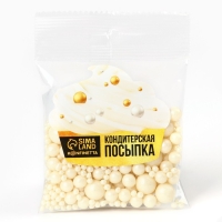 Кондитерская посыпка новогодняя для торта, мягкая, белая, 50 г.
