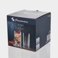 Стаканы Paşabah&ccedil;e Elysia, 450 мл, набор 4 шт., стекло, прозрачные