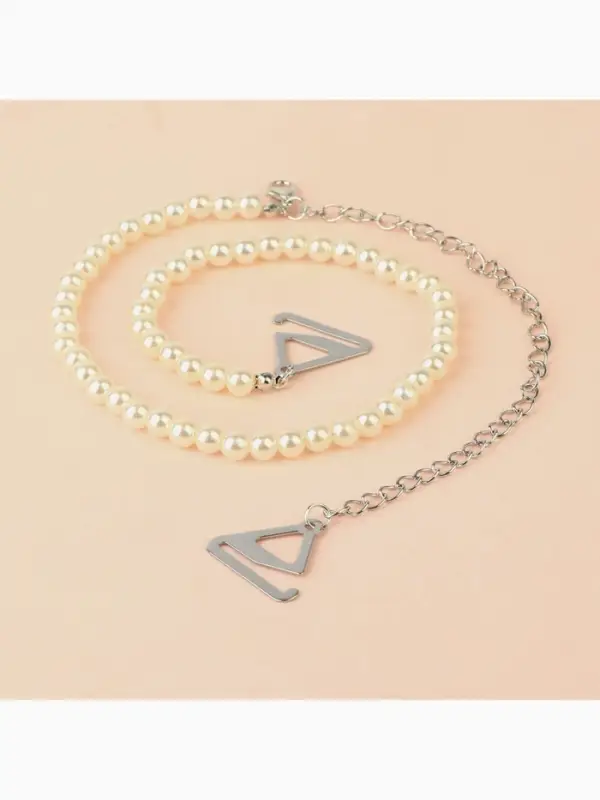 Лямки для бюстгальтера, декоративные с жемчугом, фурнитура металл, 5 мм, 45 см, пара, белые