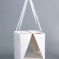 Коробка под бенто - торт с ленточками, белая, 21&times;21&times;25 см