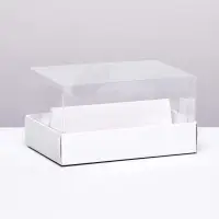 Кондитерская коробка складная под 2 эклера, белая, 9&times;13.5&times;7 см
