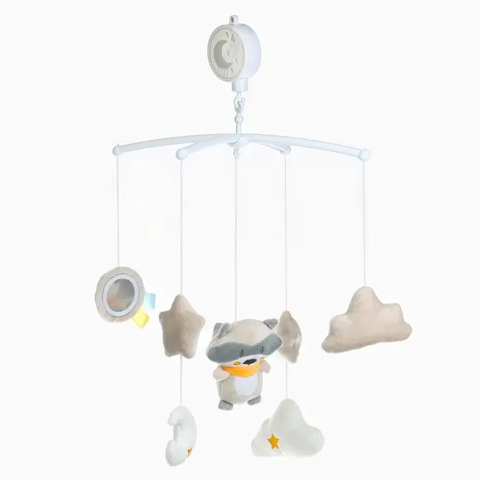 Мобиль музыкальный на кроватку Крошка Я &laquo;Енотик&raquo;, заводной, мягкие игрушки