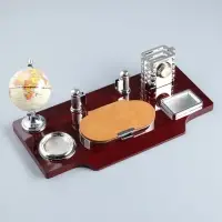 Набор настольный, органайзер 7 в 1, часы, лок для бумаги, визитница, глобус, подставка для печати, карандашница, 40&times;20&times;17, МИКС