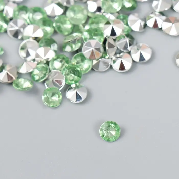 Декор для творчества в бутылочке "Стразы. Светло-зелёный" набор 250 шт d=0,6 см 4х3х3 см