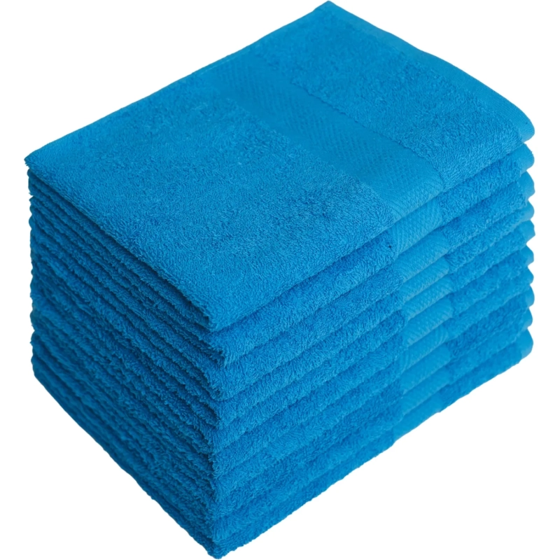 Набор полотенец махровых бордюр 440 г/м2, 40х70 ярко-голубой, 10шт