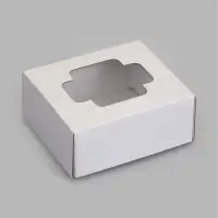 Коробка складная, крышка-дно,с окном, белая, 10 х 10 х 5 см