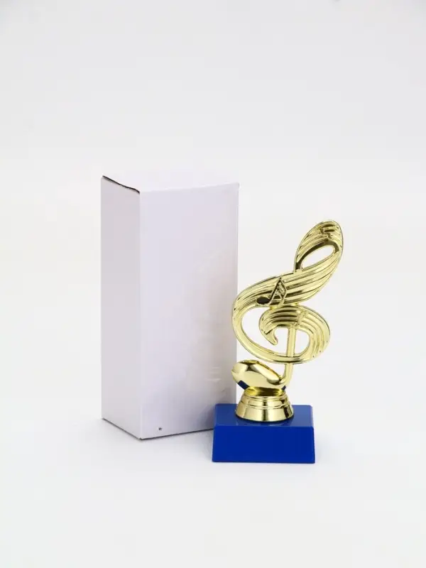 Статуэтка наградная &laquo;Скрипичный ключ&raquo;, пластиковая, 14.5&times;6.5&times;6 см, цвет золотой