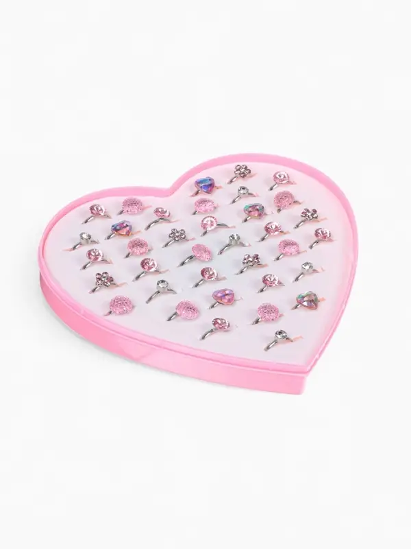 Кольцо &laquo;Выбражулька. Романтика&raquo;, белый, розовое в серебре, безразмерное