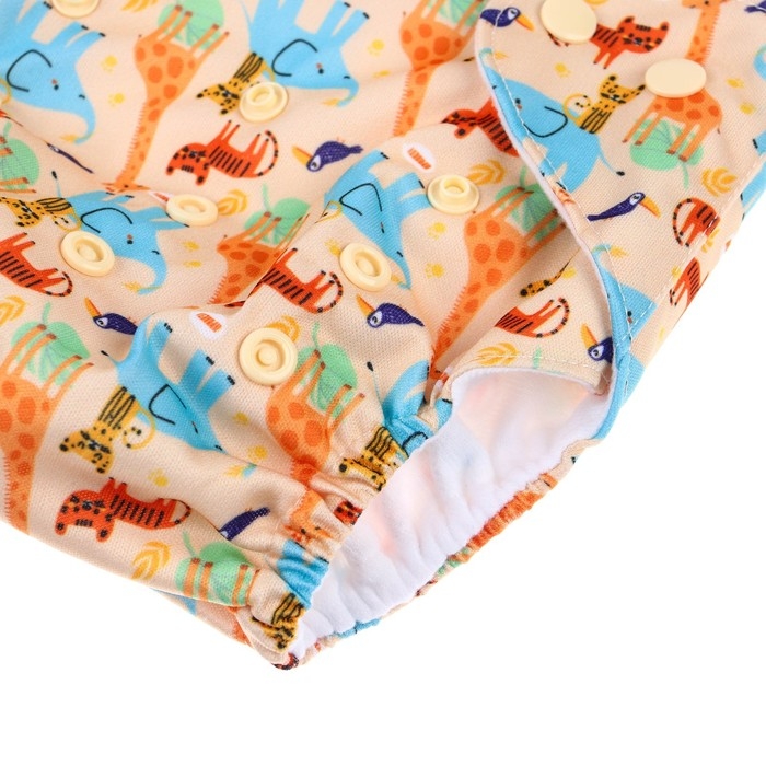 Многоразовый подгузник «Африка», 3-15 кг, цвет бежевый, Крошка Я