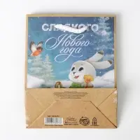 Пакет подарочный новогодний крафтовый «Сладкого Нового года», S 12 х 15 х 5.5 см