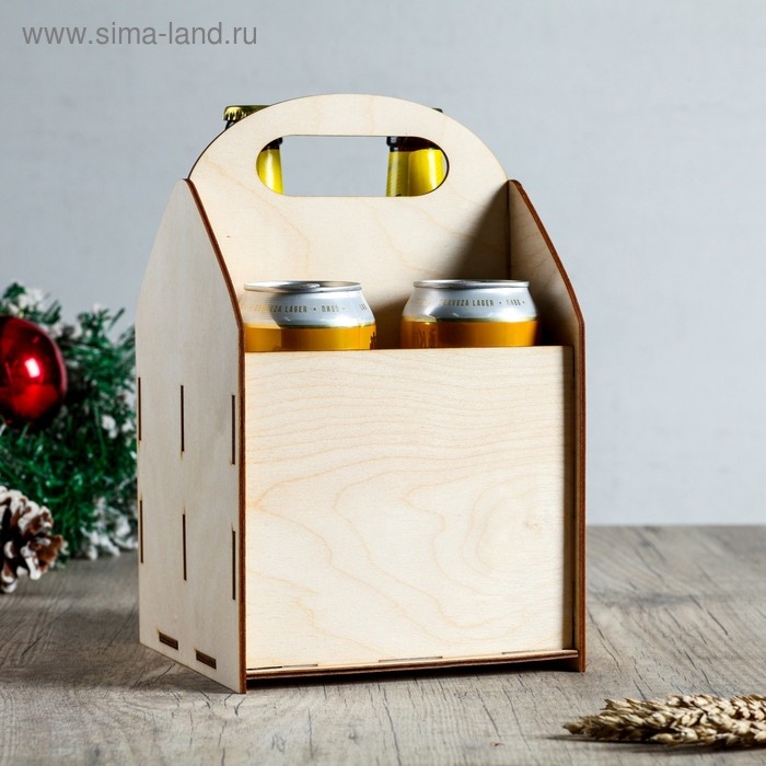 Ящик под пиво  Ящик под пиво "С Новым Годом!" Дед Мороз и кружка