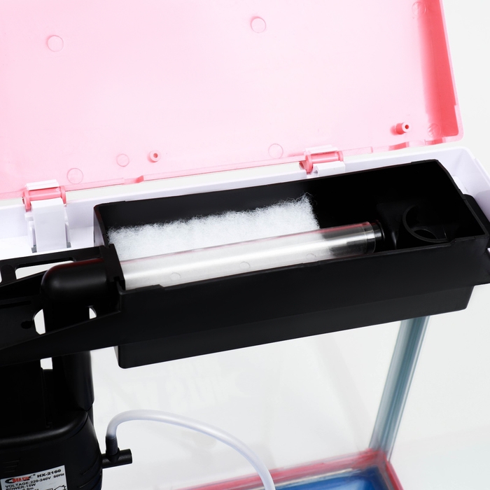 Аквариум SeaStar HX-318F в комплекте: LED-лампа 7 режимов, фильтр, 18 л, красный Аквариум SeaStar HX-318F в комплекте: LED-лампа 7 режимов, фильтр, 18 л, красный