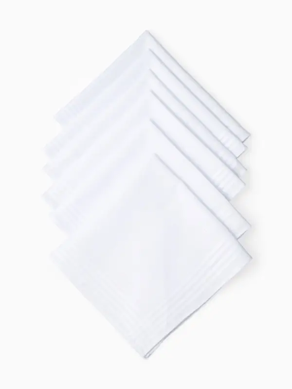 Набор носовых платков "Этель" White cotton 28х28 см - 6 шт, белый , хл 100%