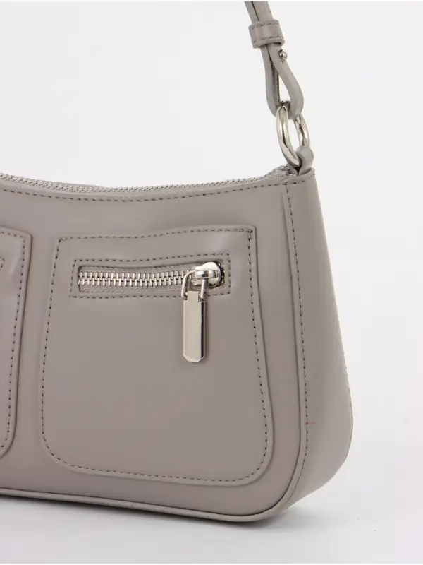 Сумка женская багет TEXTURA на молнии, 21×6×13 см, серая Сумка женская багет TEXTURA на молнии, 21×6×13 см, серая