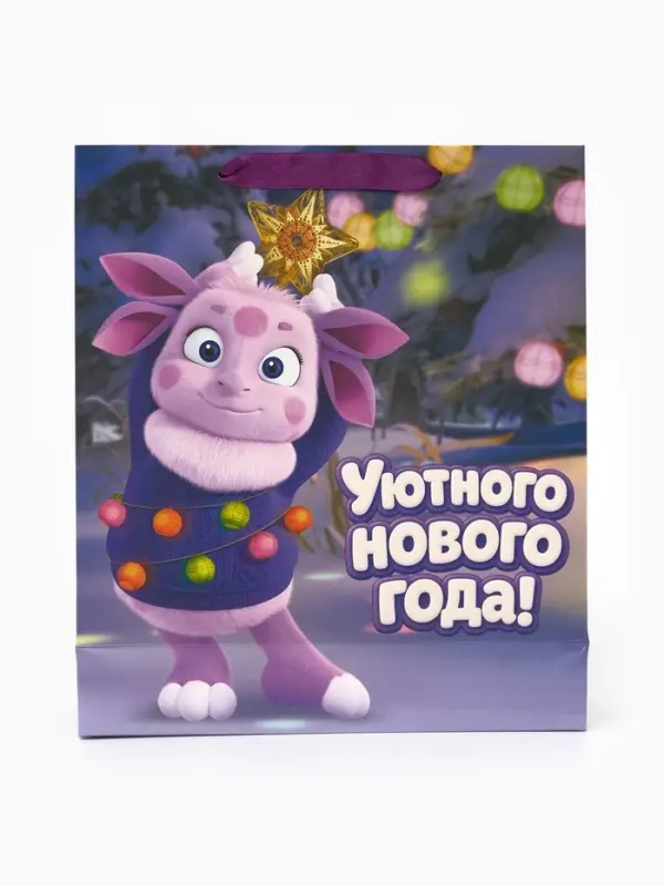 Пакет подарочный &laquo;Новый год&raquo;, Лунтик, M. 26 х 9 х 30 см