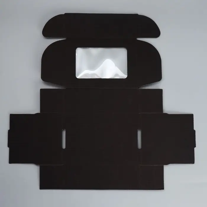 Коробка подарочная сборная с окном, упаковка, «Черный», 24 х 8 х 16 см Коробка подарочная сборная с окном, упаковка, «Черный», 24 х 8 х 16 см