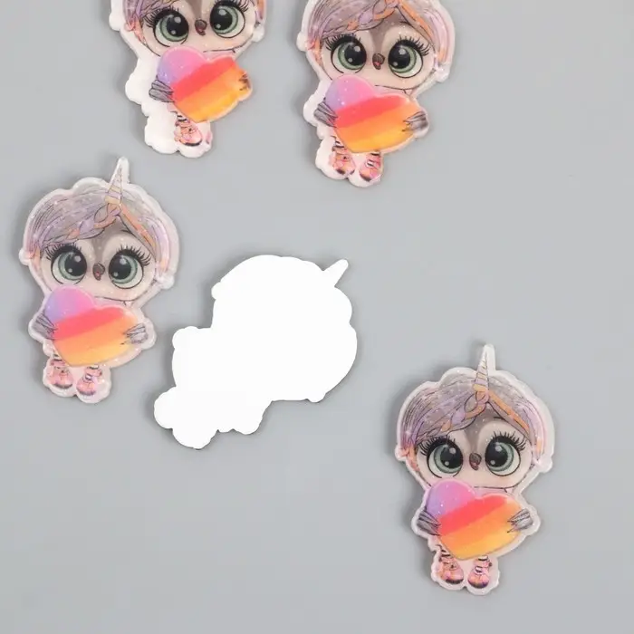 Декоративный элемент для творчества «Арт Узор. Совушка с сердцем», акрил, 2.3×3.7 см