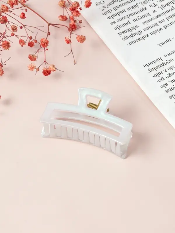 Крабик для волос &laquo;Жемчужный&raquo;, прямой, 7 см, белый