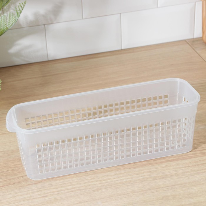 Корзина для хранения Доляна, 37,5×10,5×12 см, цвет прозрачный Корзина для хранения Доляна, 37,5×10,5×12 см, цвет прозрачный