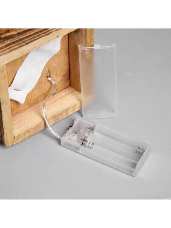 Фигура деревянная &laquo;Ёлочка&raquo;, 30&times;10&times;10 см, 35 LED, от батареек AAx2, свечение тёплое белое