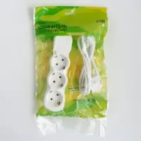 Удлинитель сетевой Luazon Lighting ECO, 3 розетки, 1.7 м, 16 А, 3500 Вт, заземление, белый