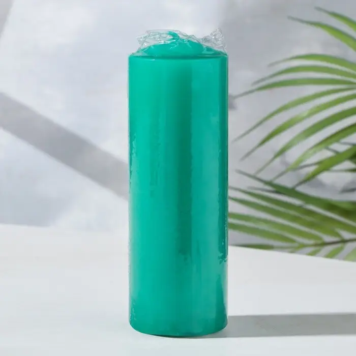 Свеча - цилиндр 5&times;15 см, зелёная
