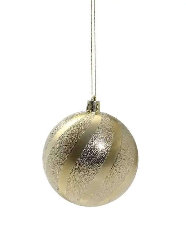 Ёлочные игрушки &laquo;Закрученные полосы&raquo;, шары новогодние, d=8 см, набор 4 шт., золотисто-красный