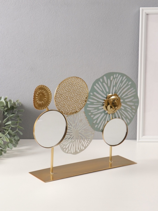 Сувенир металл, зеркало  Сувенир металл, зеркало "Тропический гербарий" 9х30х26,5 см