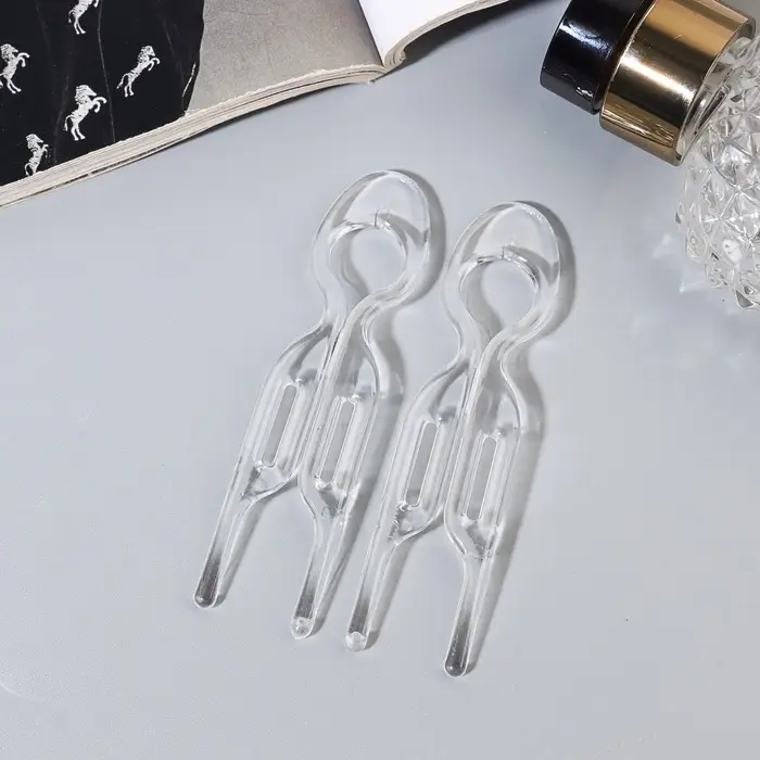 Шпилька для волос «Берта», набор 2 шт., 9×2 см, прозрачная