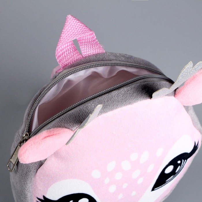 Рюкзак детский плюшевый, круглый «Оленёнок», 18 × 18 см Рюкзак детский плюшевый, круглый «Оленёнок», 18 × 18 см