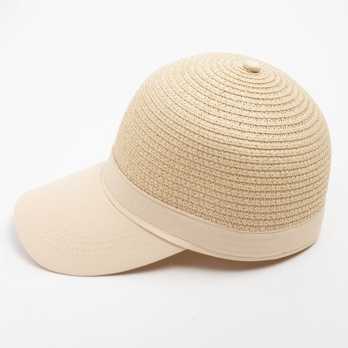 Кепка женская плетеная MINAKU цвет бежевый, размер 56-58