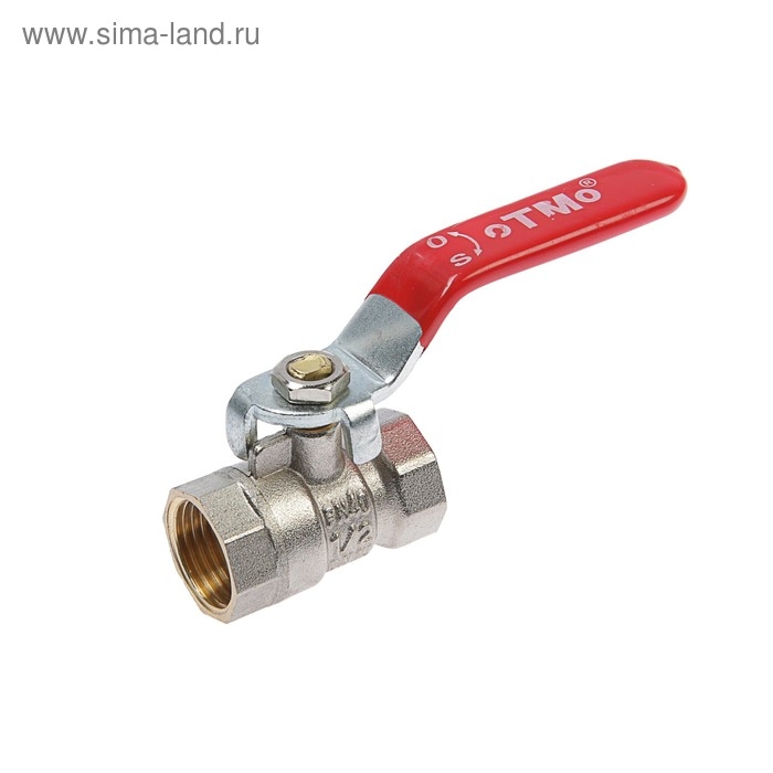 Кран шаровой OTMO, внутренняя/внутренняя резьба 1/2 Кран шаровой OTMO, внутренняя/внутренняя резьба 1/2", ручка, никелированная латунь